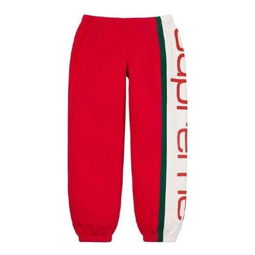 Спортни панталони Supreme Paneled Sweatpants With Big Logo Червено | SUP-FW20-303