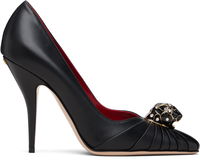 Valentino Garavani Panthea Goatskin Pleated Pointed-Toe Heels with Crystal Panther Head