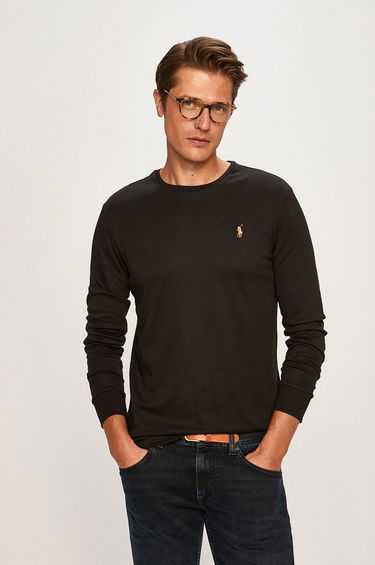 Тениска Polo by Ralph Lauren Long Sleeve Cotton Custom Tee Черно | 710760121001, 0