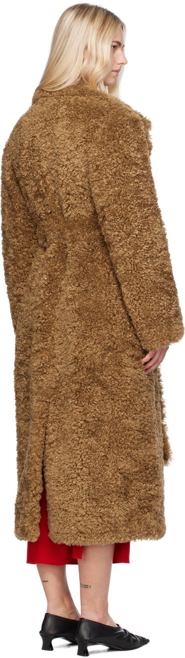 Палта Stella McCartney Stella McCartney Belted Plush Teddy Faux-Shearling Coat Кафяво | 6600883EU901, 2