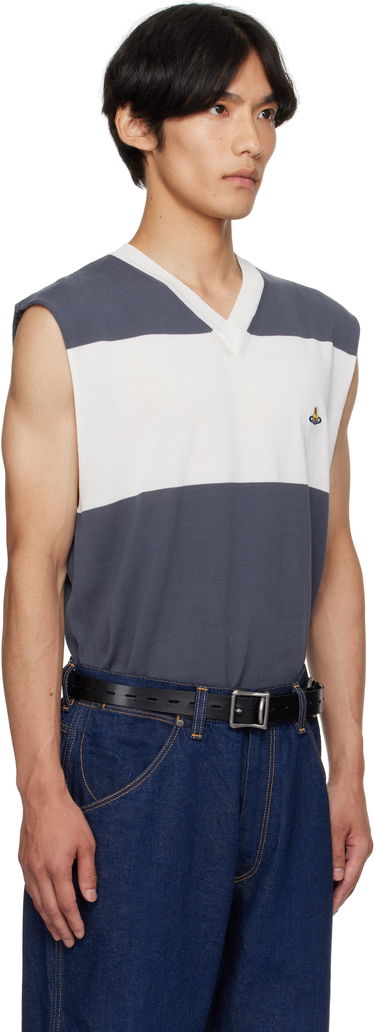 Пуловер Vivienne Westwood Vivienne Westwood Ollie Striped Sweater Vest Сиво | 2701002J-Y003F-, 1