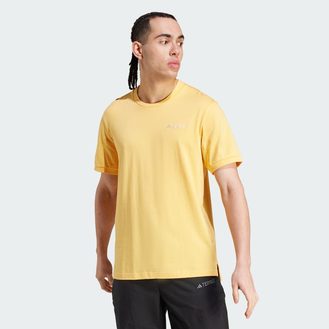Тениска adidas Performance Terrex Short Sleeve Logo T-Shirt Жълто | IN4616, 0