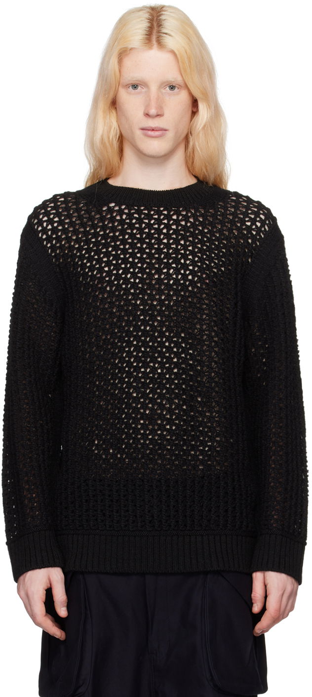Пуловер Junya Watanabe Open Knit Crewneck Sweater Черно | WL-N008-051, 0