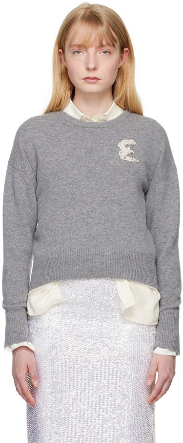 Пуловер Erdem Erdem Embellished Crewneck Sweater Сиво | PS24_R1KT8_GEKW, 0