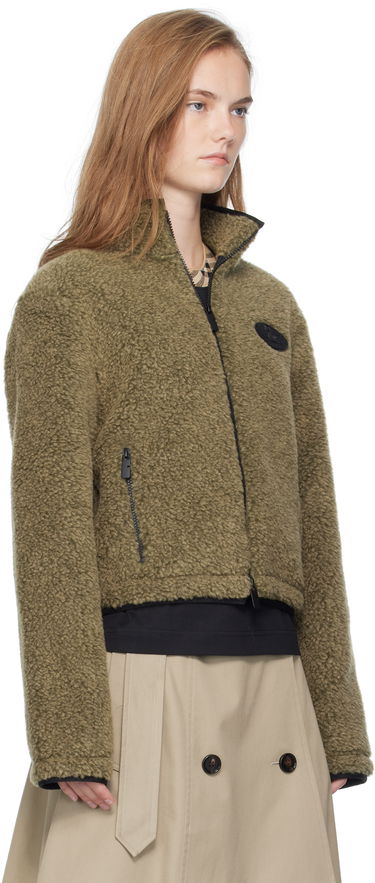 Яке Burberry Burberry Cropped Fleece Jacket Зелено | 8109274, 1