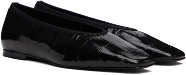 Грижа за обувките TOTEME TOTEME Minimalist Croco-Embossed Ballerina Flats Черно | 253-WAS0218-LE0153, 3