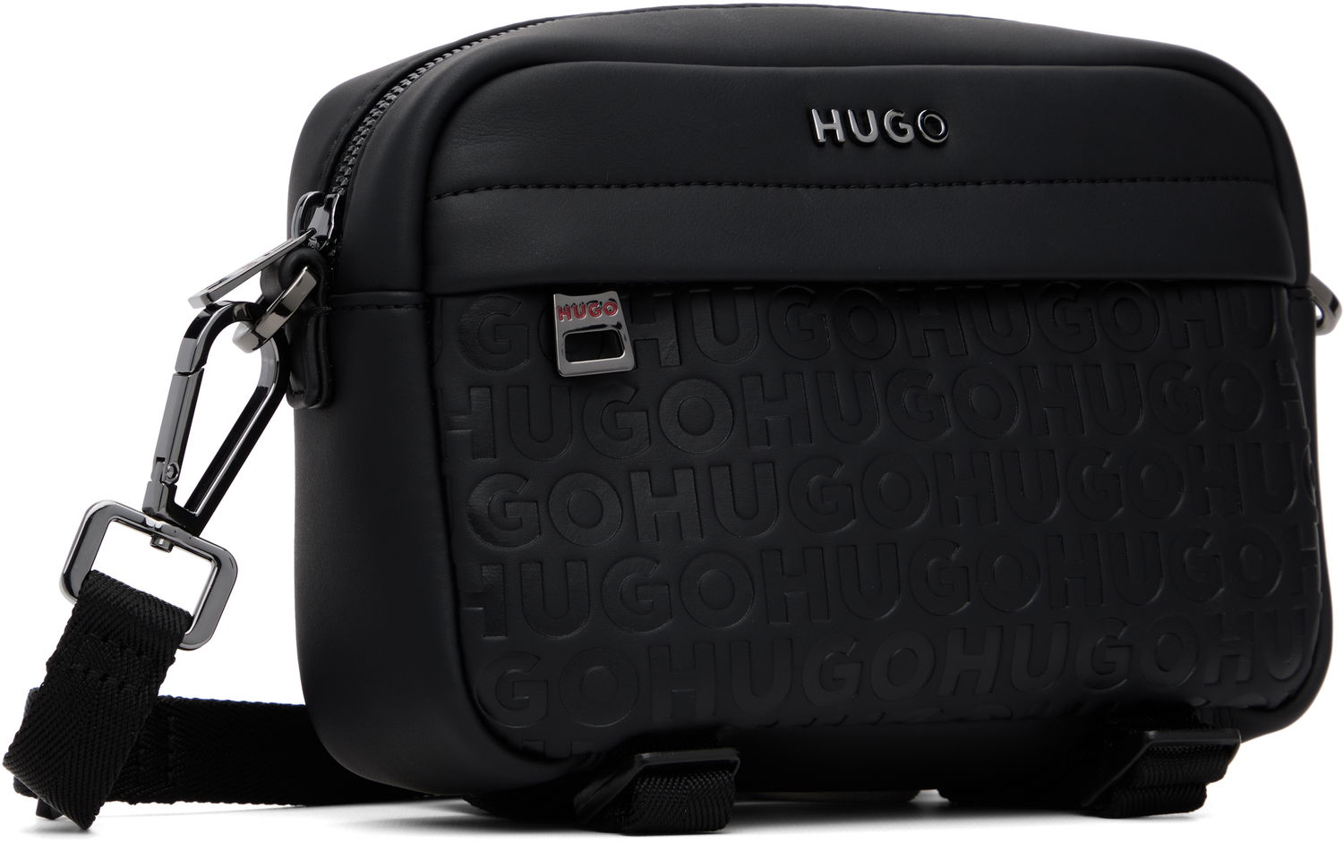 Чанта през рамо BOSS Embossed-Logo Crossbody Bag Черно | 50547406, 1