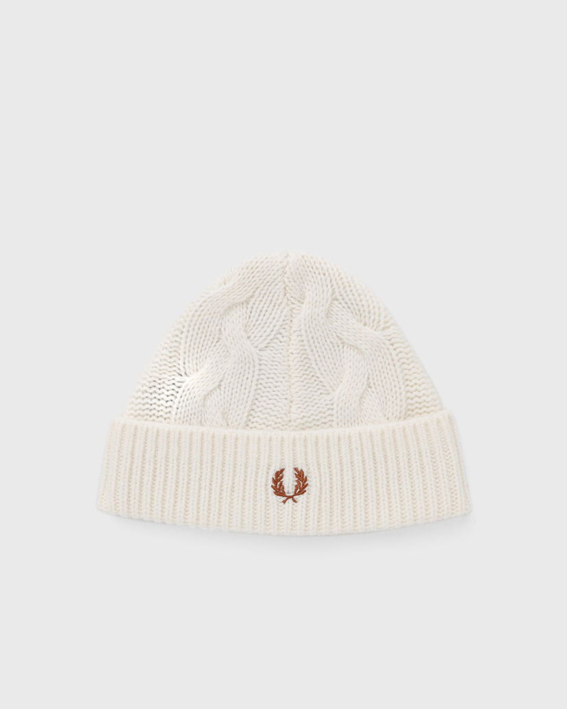 Шапка Fred Perry Lambswool Cable Beanie Бяло | C8135-560