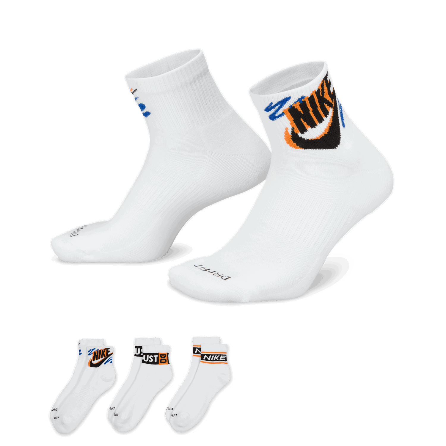 Чорапи Nike Everyday Plus Ankle Socks (3 Pairs) Бяло | HJ9378-901, 0