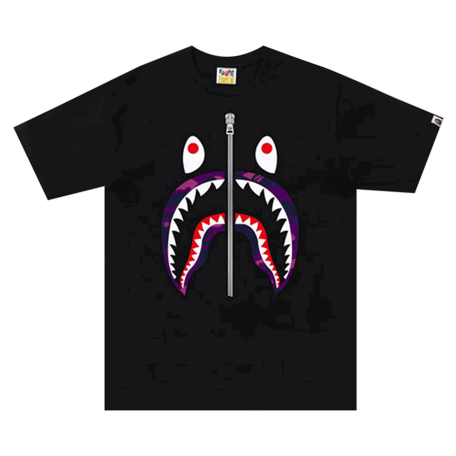 Тениска BAPE Color Camo Shark Tee Черно | 1I80 110 016 BLACK PURPLE, 0