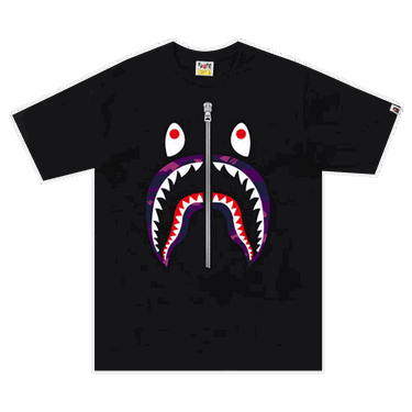 Тениска BAPE Color Camo Shark Tee Черно | 1I80 110 016 BLACK PURPLE, 0
