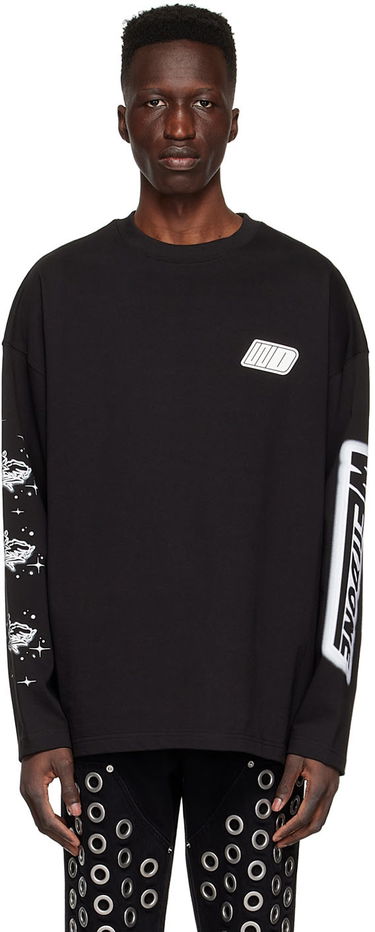 Пуловер We11done We11done Cotton Graphic Long Sleeve T-Shirt Черно | WD-TT1-22-646-U-BK, 0