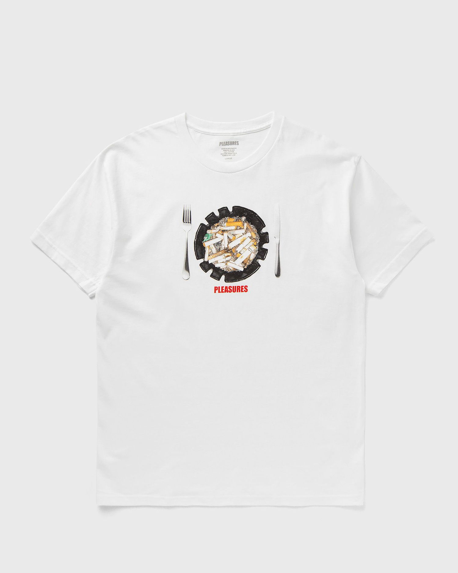 Тениска Pleasures Dinner White T-Shirt Бяло | P24F078-WHITE, 0