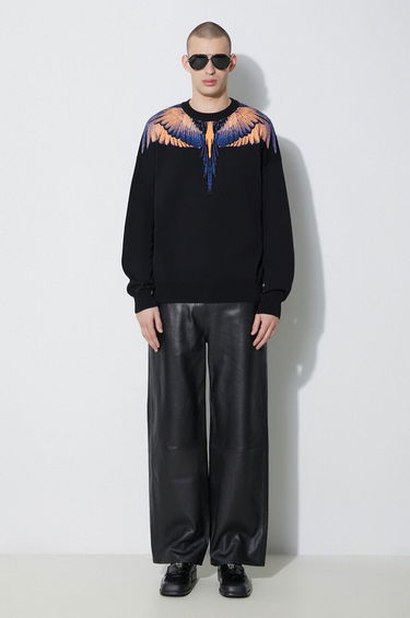 Пуловер Marcelo Burlon Marcelo Burlon Icon Wings Knit Boxy Crew Sweatshirt Черно | CMHE024S24KNI0011026, 0