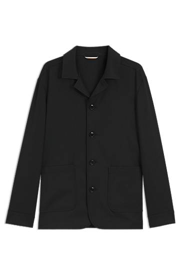 Яке BOSS Relaxed Fit Virgin Wool Serge Overshirt Черно | 50545907, 0