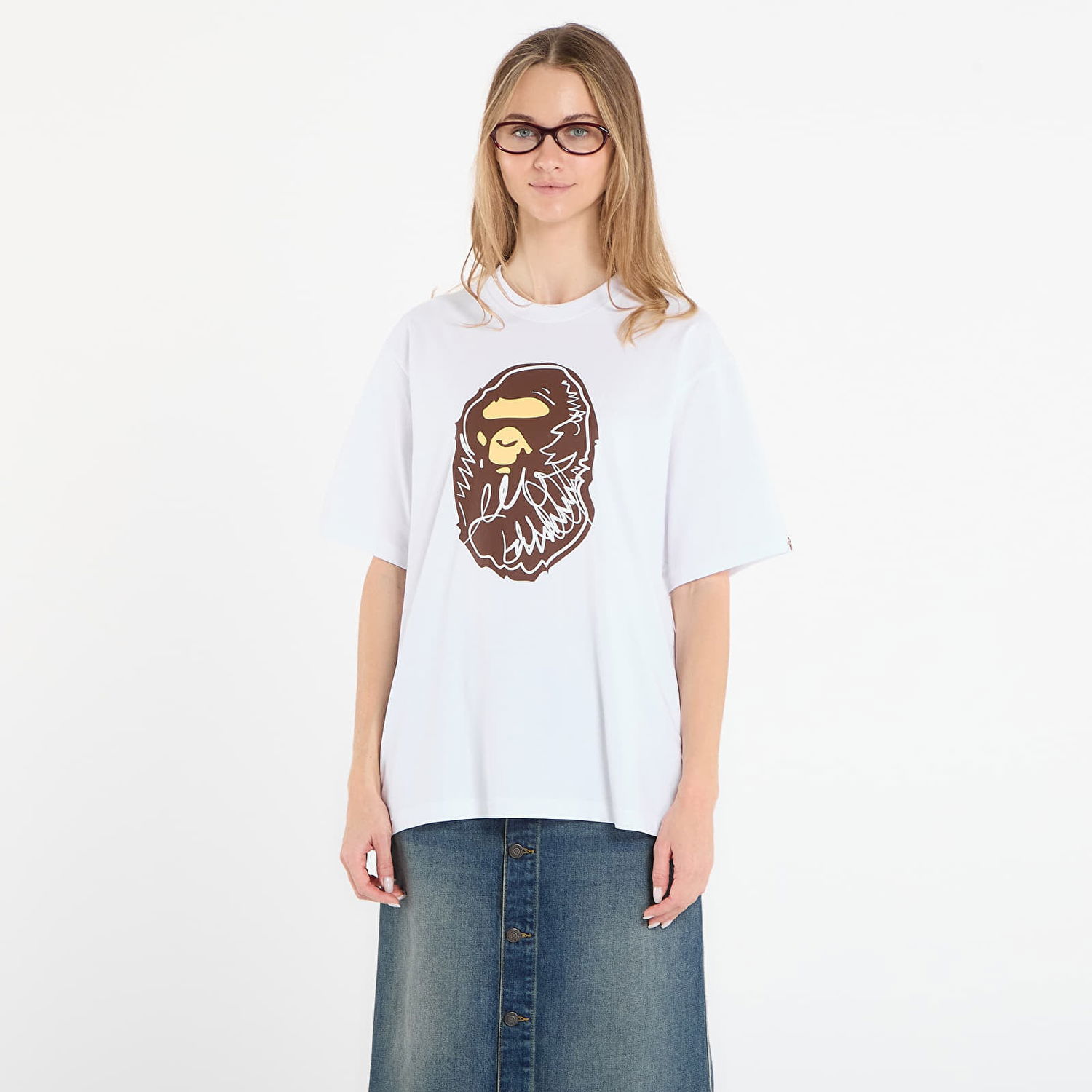 Тениска BAPE BAPE® x FOOTSHOP - Scribble Ape Tee UNISEX White Бяло | 001TEL721324MWHT, 1