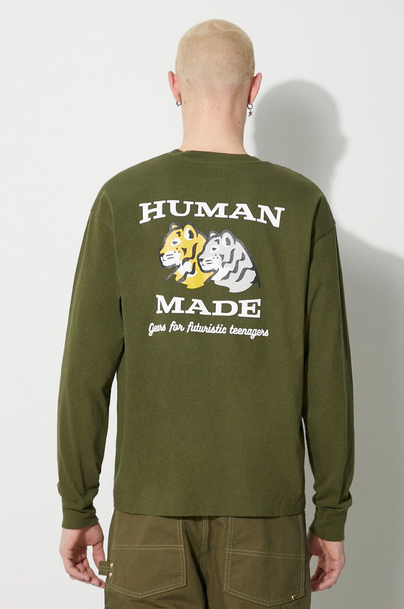 Тениска Human Made Graphic Long Sleeve T-Shirt Зелено | HM26CS004