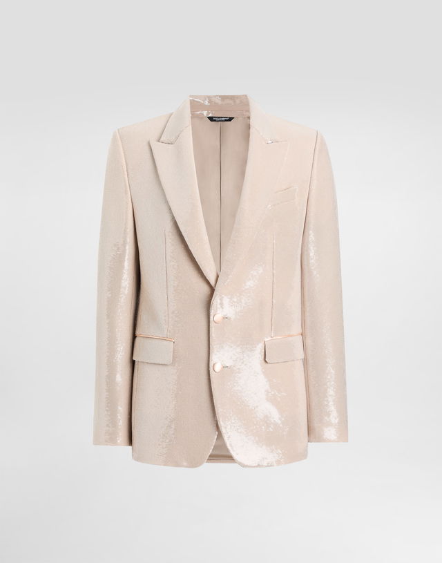 Sicilia Single-breasted Light Jacket With Sequins
