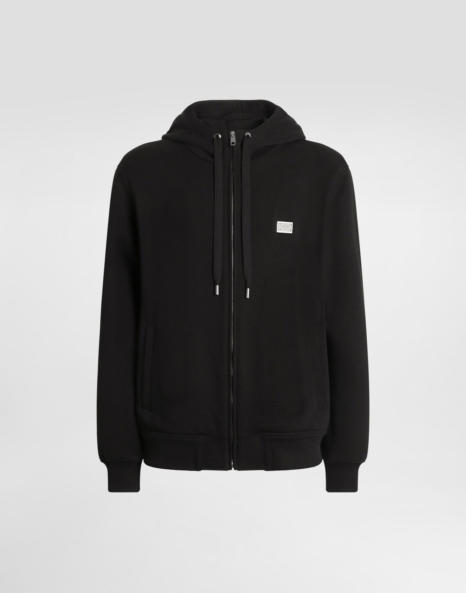 Суитчър Dolce & Gabbana Dolce & Gabbana Cotton Zip-Up Hoodie With Metal Tag Черно | G9BGDTG7N7BN0000, 0