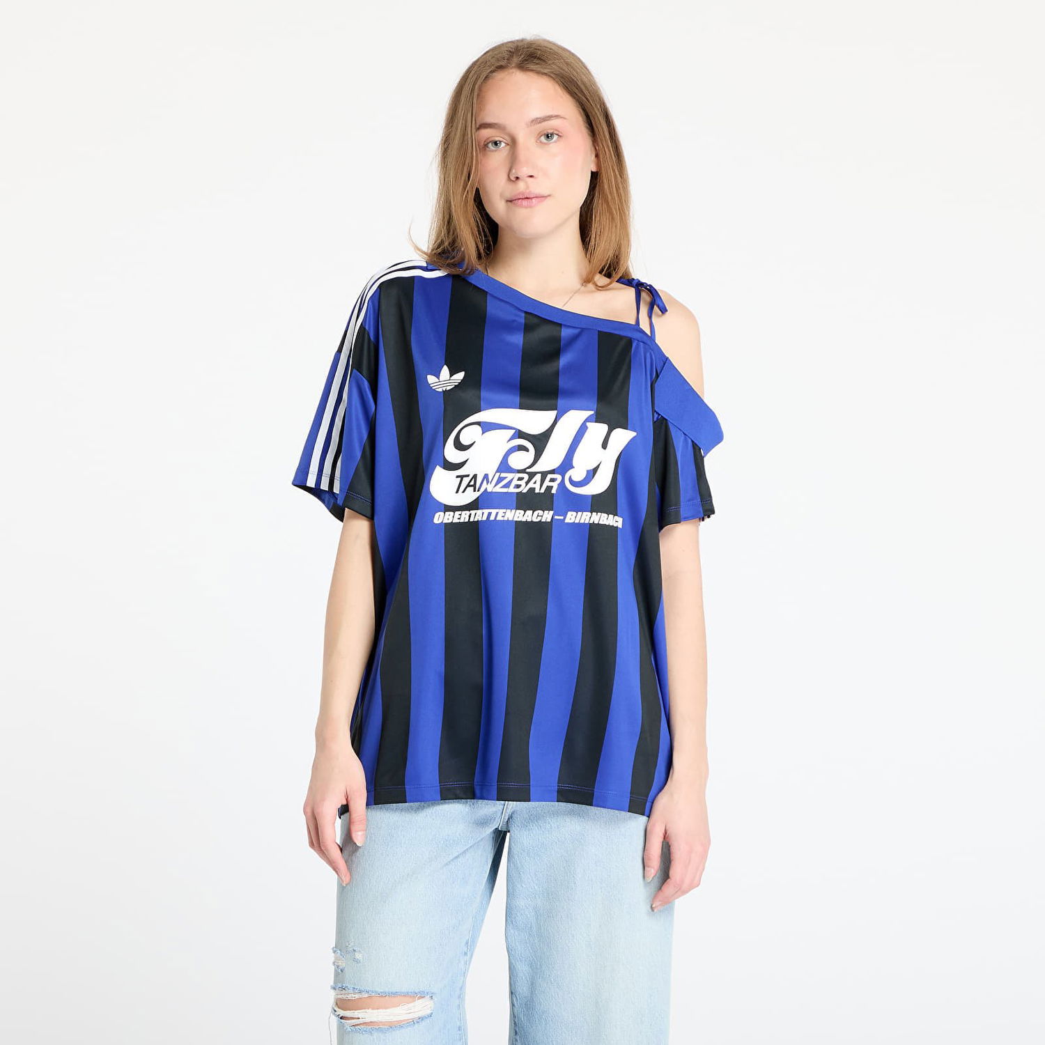 Тениска adidas Originals adidas Originals Off Shoulder Jersey Синьо | KD2278, 0