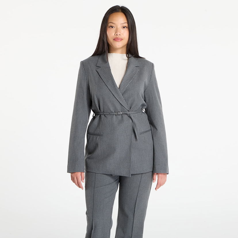 Яке Samsoe Samsoe Samsøe Samsøe Salot Pinstripe Blazer with Belt Сиво | F25300119_CLR002319