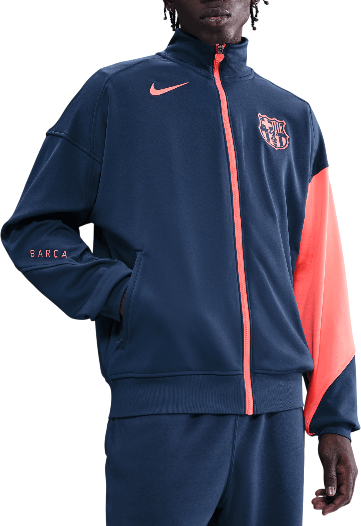Яке Nike FC Barcelona Dri-FIT Total 90 Soccer Anthem Jacket Тъмно синьо | hm3434-410, 0