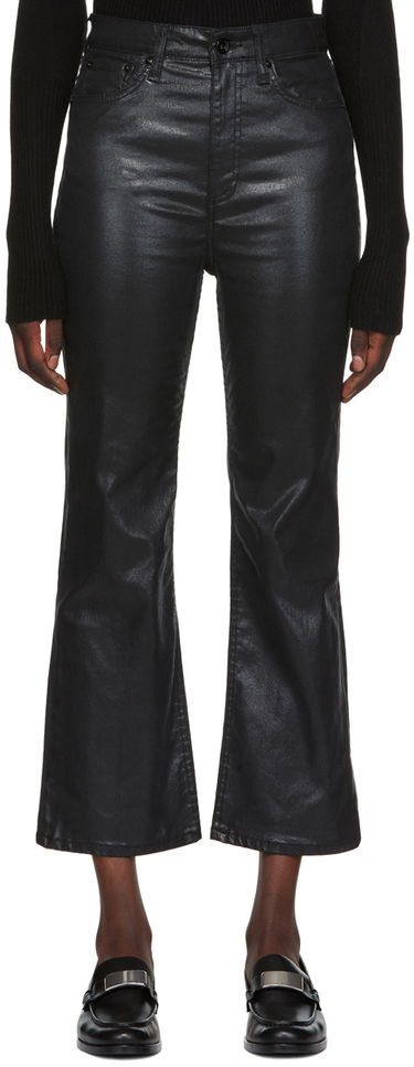 Дънки rag & bone Women's Casey Bootcut Coated Jeans Черно | WDD22F2917SGBL, 0