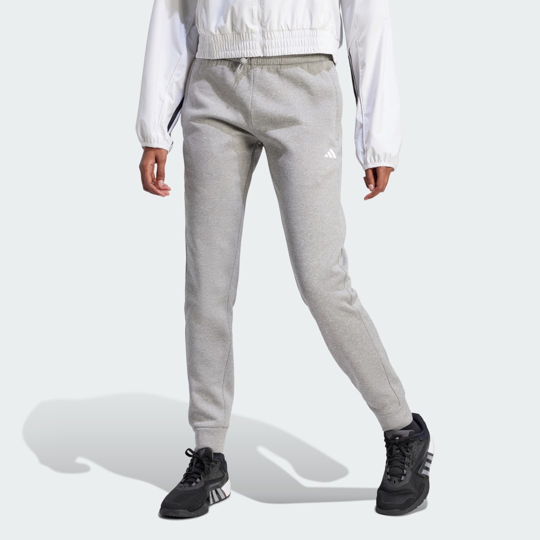 Панталони и дънки adidas Originals AEROREADY Game and Go Regular Tapered Fleece Сиво | IM2680, 0