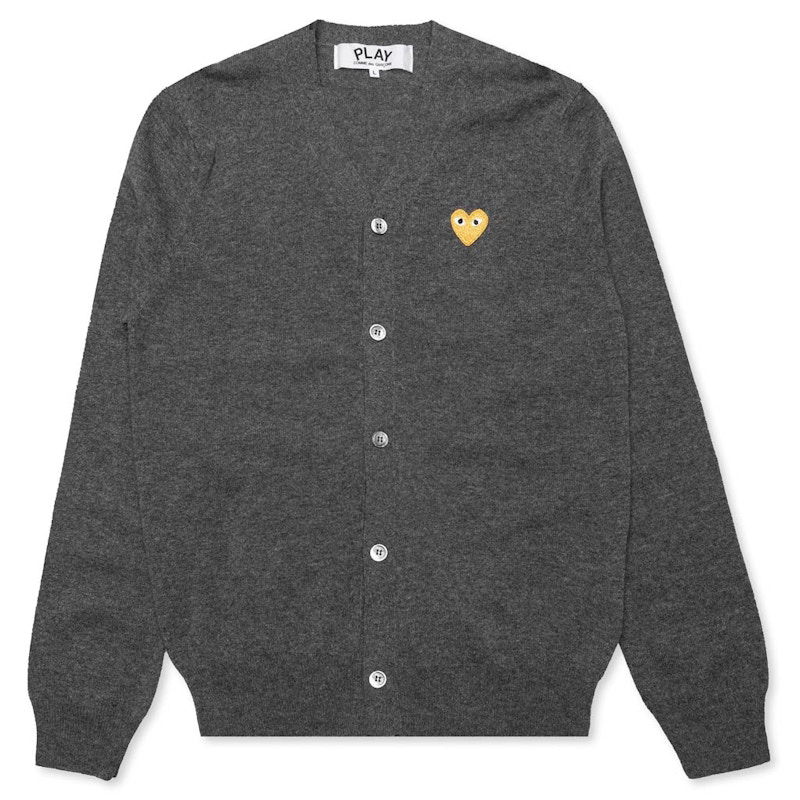 Пуловер Comme des Garçons Play Heart Knit Cardigan Сиво | AZ-N050-051-3