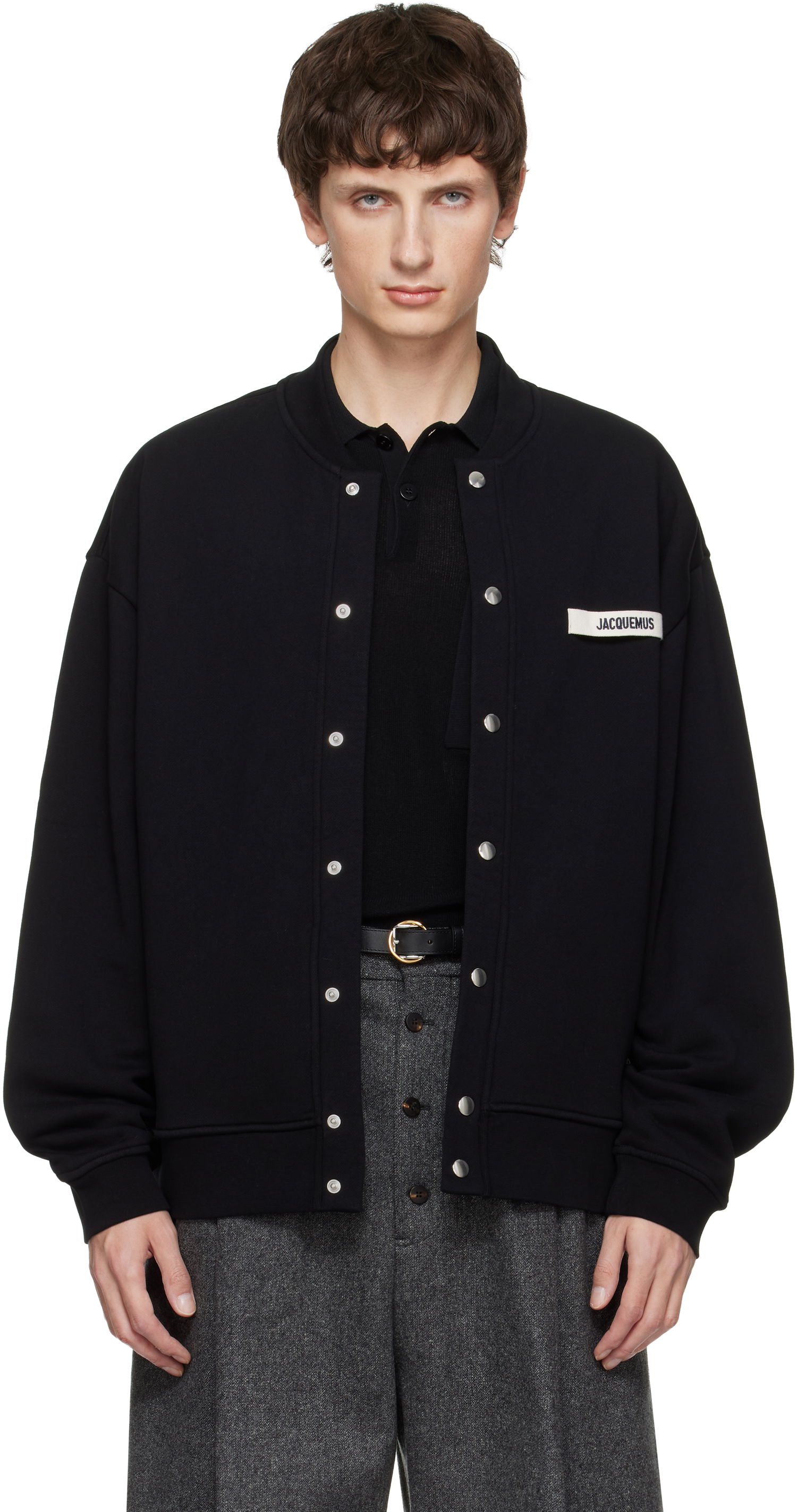 Пуловер Jacquemus The Gros Grain Snap-Button Cardigan Черно | 25HCDM00576AJ00126, 0