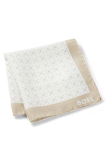 Шал BOSS BOSS Pocket Square with Logo Border Бежово | 50540032, 1
