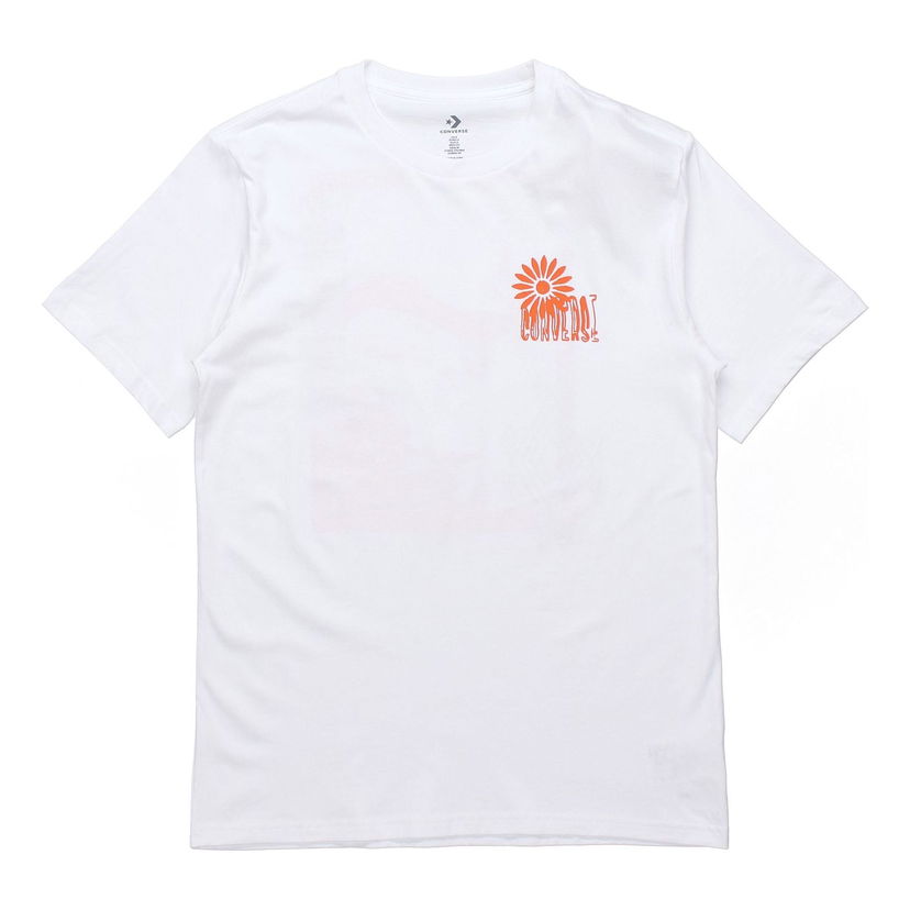 Тениска Converse Converse Floral Graphic Print Short Sleeve T-Shirt Бяло | 10019896-102
