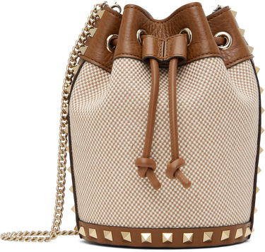 Дамска чанта Valentino Valentino Garavani Mini Drawstring Rockstud Bag Кафяво | 6W2P0AI4QCE, 0