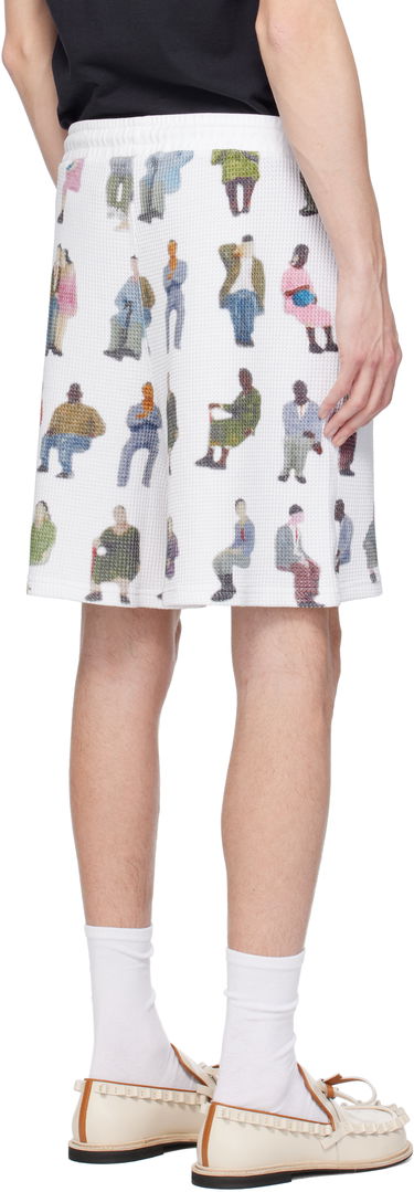 Къси панталони JW Anderson JW Anderson Printed Waffle Shorts Бяло | JR0054-PG1737, 2