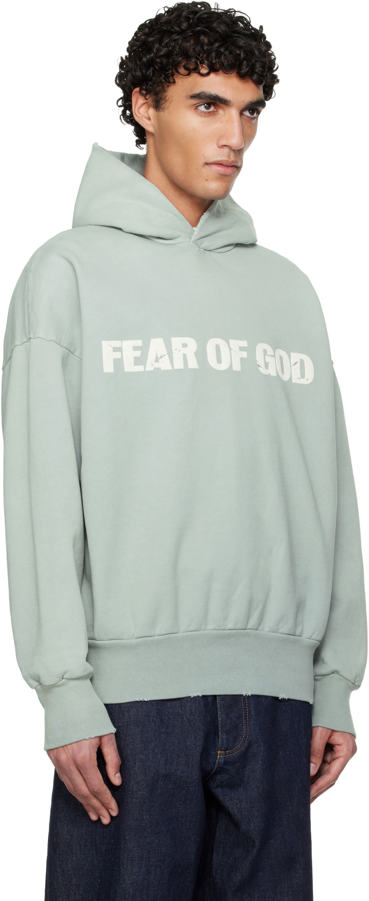 Суитчър Fear of God Distressed 'Heaven' Hooded Sweatshirt Зелено | FG25FW12-12115BHF-974, 1
