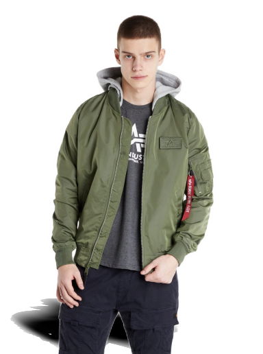 Яке бомбър Alpha Industries Bomber MA-1 TT Hood BP Зелено | 106103 01