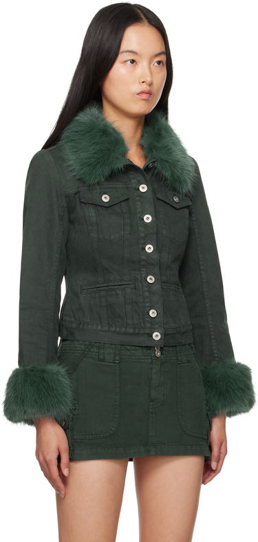 Яке GUIZIO Guizio Ares Faux Fur Denim Jacket Зелено | F24701W100, 1