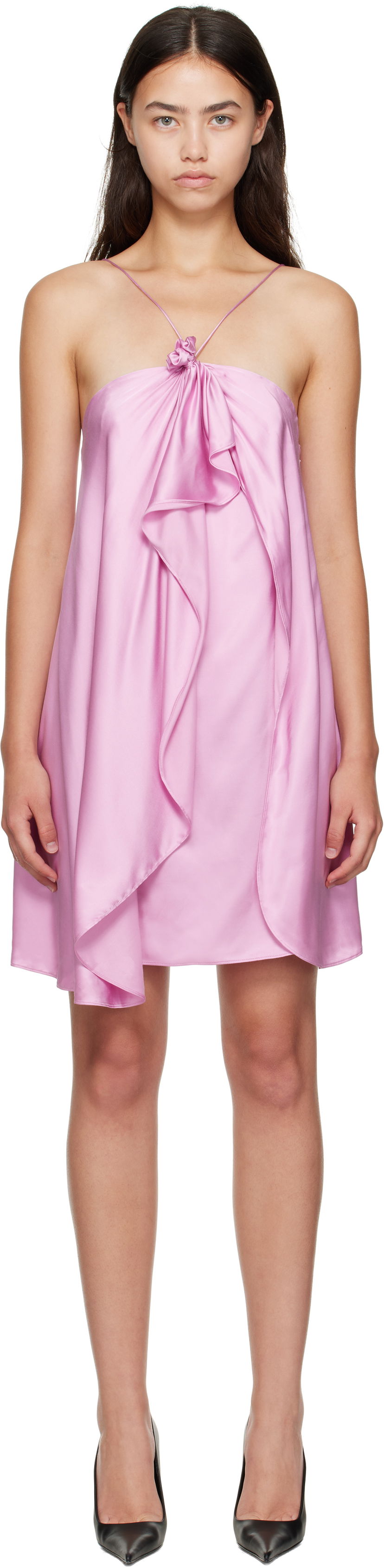 Pокля Acne Studios Draped Halter Minidress Розово | A20831-