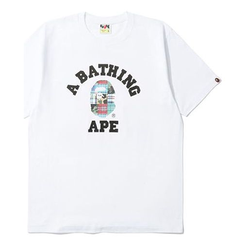Тениска BAPE Plaid Short Sleeve Tee Бяло | 1G30-110-046