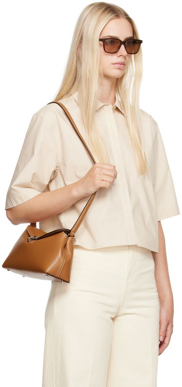 Риза TOTEME Cropped Shirt Кафяво | 243-WRT0337-FB0217, 1