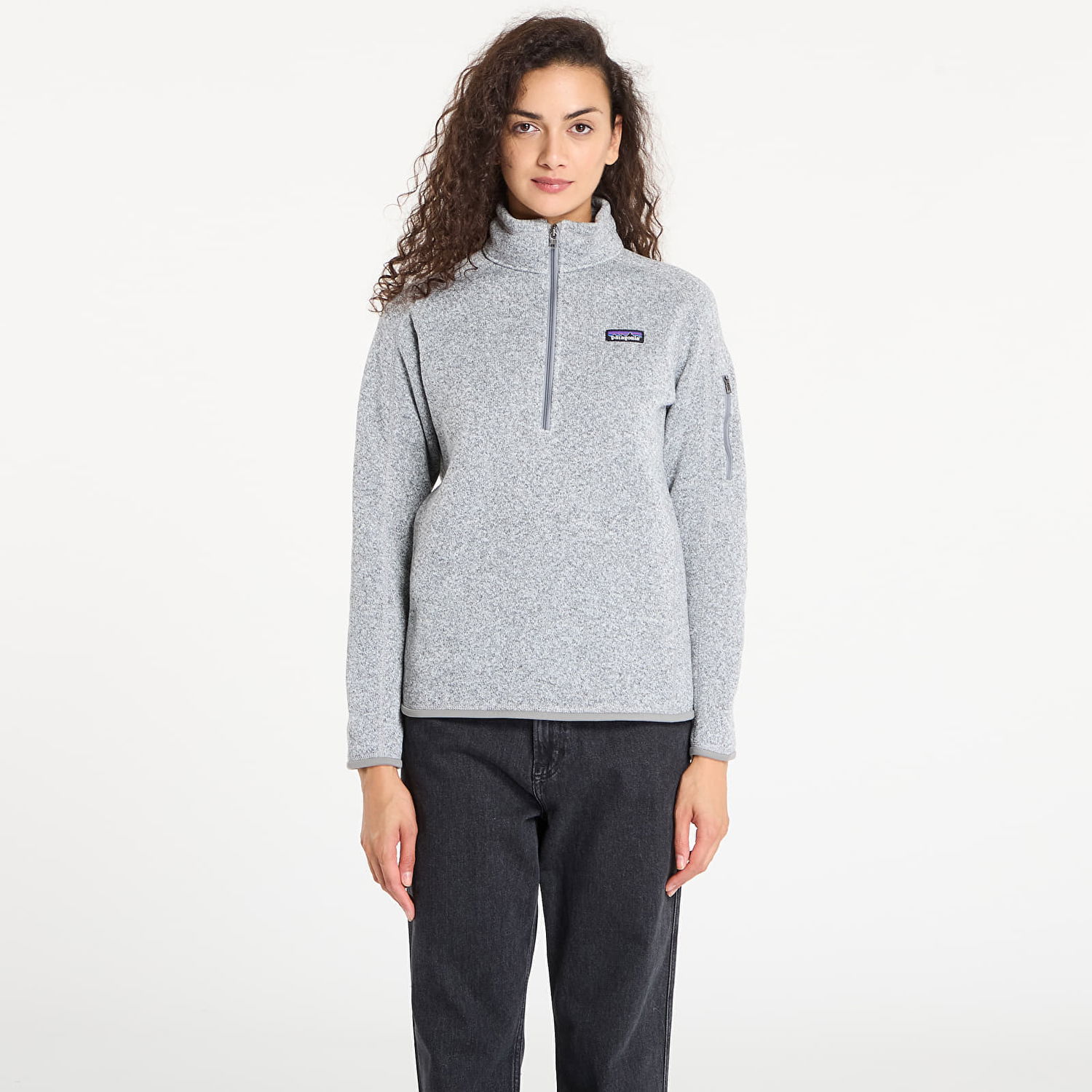 Пуловер Patagonia Women's Better Sweater 1/4 Zip Fleece Pullover Сиво | 25618 BCW, 0
