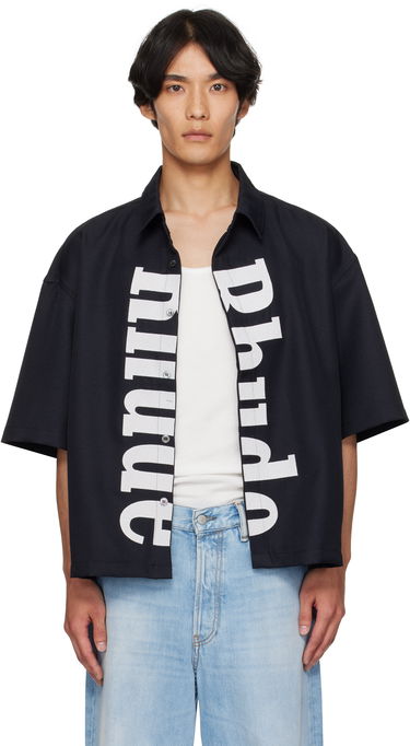 Риза Rhude Rhude Center Logo Button-Up Shirt Черно | RHPF25SR01731, 0