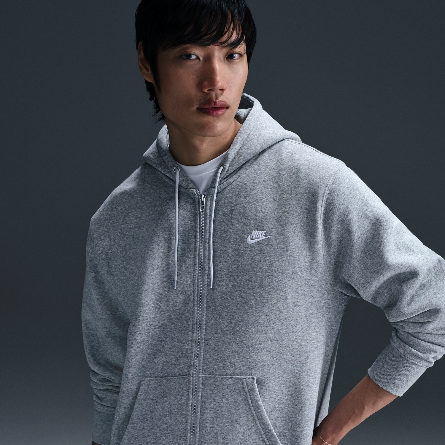 Суитчър Nike Nike Club Fleece Full-Zip Hoodie Сиво | FN3861-063, 0