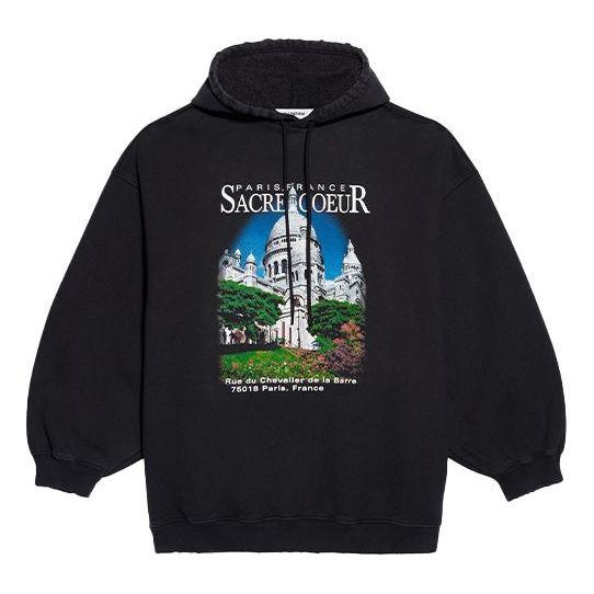 Суитчър Balenciaga Balenciaga Classic Sacre Coeur Loose Hoodie Черно | 641529TJVH91000