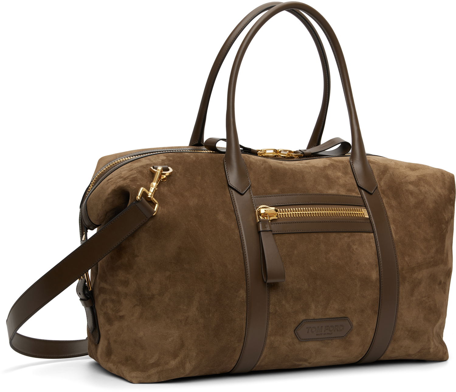 Чанта за пътуване Tom Ford Tom Ford Buckley Suede Holdall Duffle Bag Кафяво | H0618-LCL323G, 1