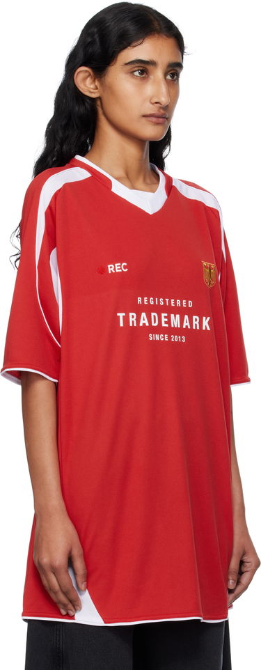 Фланелка VETEMENTS Vetements 'Trademark' Football T-Shirt Червено | UH76TR500R, 1