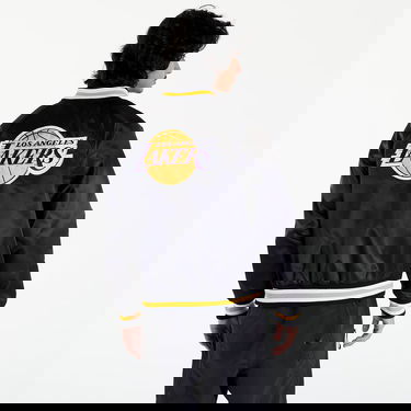 Яке бомбър New Era LA Lakers NBA Applique Satin Bomber Jacket UNISEX Black/ True Purple Черно | 60435452, 3