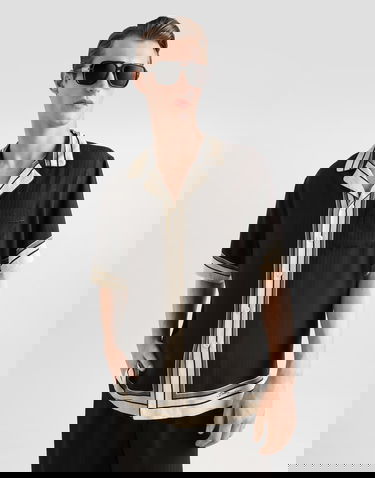 Риза Dolce & Gabbana Logo And Stripe-print Hawaii Shirt Многоцветен | G5LH3THI11THN5WH, 3