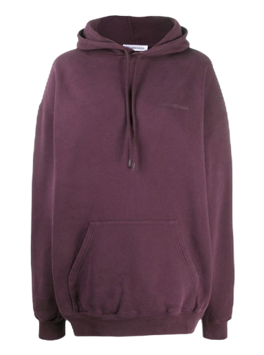 Суитчър Balenciaga Oversized Logo Print Hoodie Лилаво | 578135TJVA85865