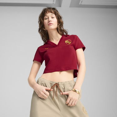 Съкратен топ Puma PUMA x HARRY POTTER Women's Cropped Polo Shirt Червено | 630097_13, 0